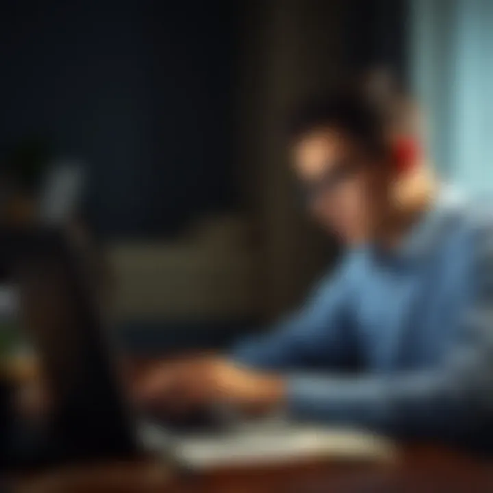 A person researching online mortgage records