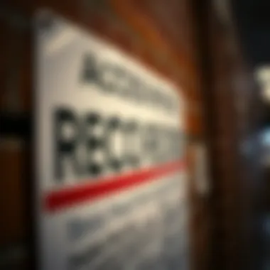 Close-up of a public records office sign