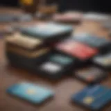 A diverse array of bank cards displayed on a table