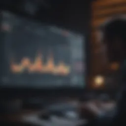 Investor analyzing stock trends on a digital interface