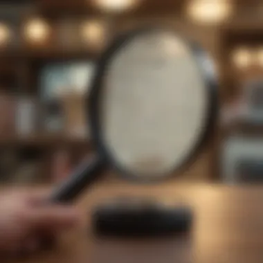 Keyword Research Strategies Keyword Research: A digital magnifying glass analyzing keywords for optimal visibility