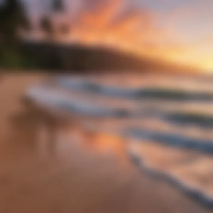 Sunset over serene beaches of Maui