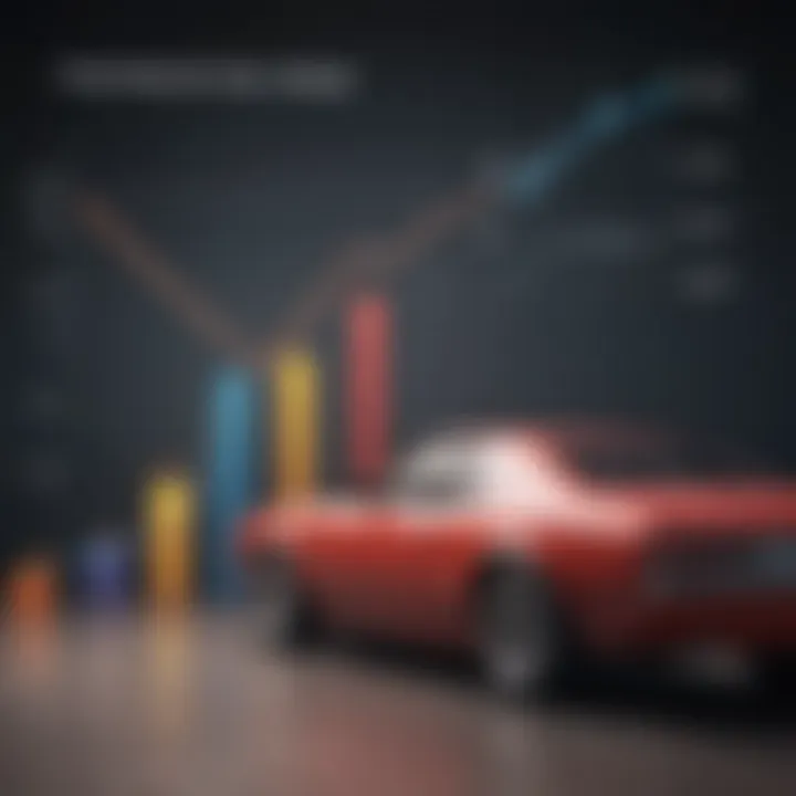 Abstract illustration of financial growth charts related to car selling