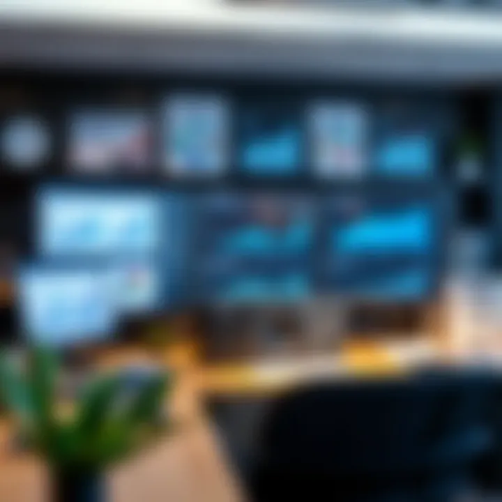 Visualizing Financial Management Strategies An organized workspace displaying charts and graphs related to financial management
