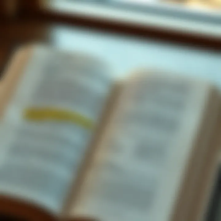 An open book with highlighted passages on money management