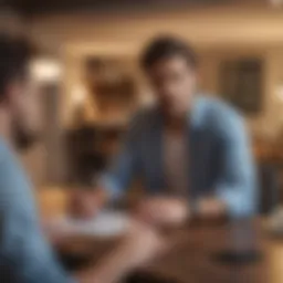 Freelancer discussing mortgage options with broker