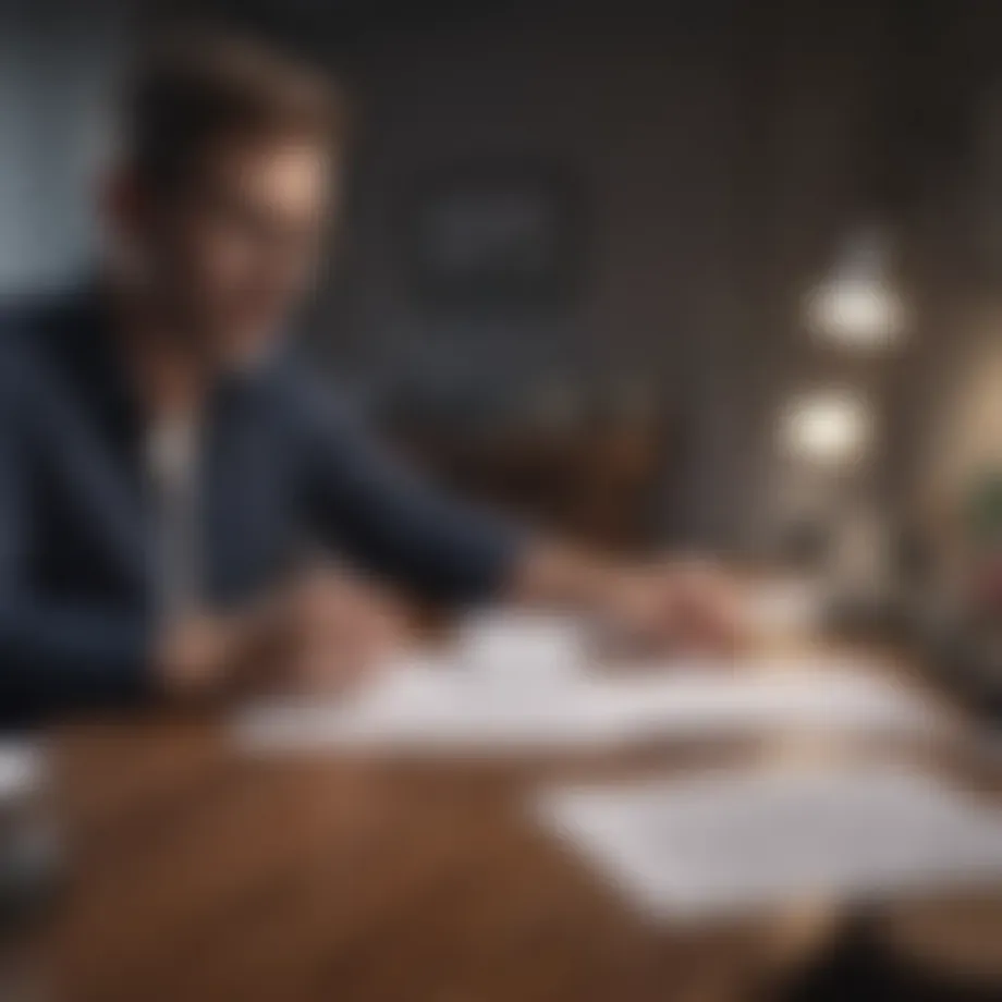 A thoughtful individual assessing financial documents