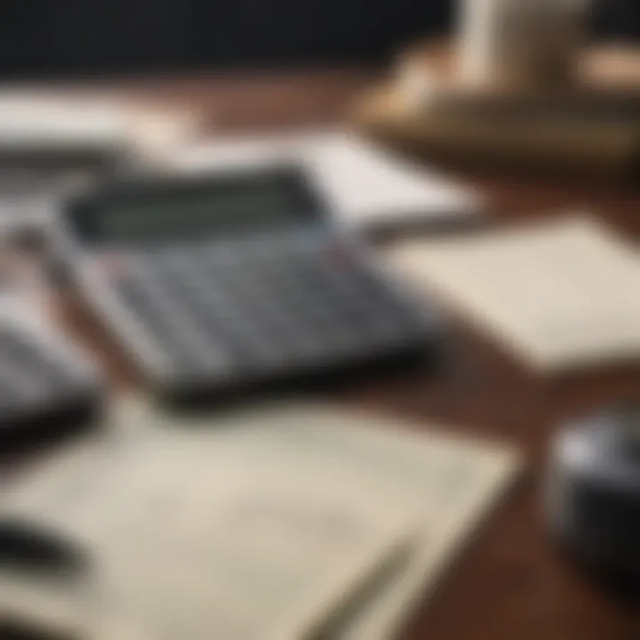 A calculator and financial documents on a table