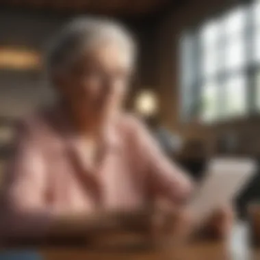 Elderly woman filling out SNAP application