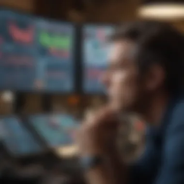 Strategic Thinking in Day Trading A focused trader contemplating strategies