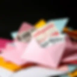 A collection of vibrant envelopes filled with coupons