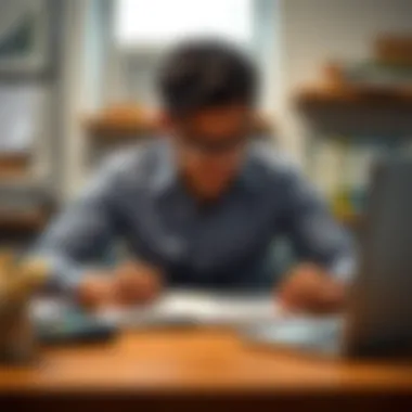 A person evaluating different job offers on a desk