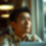 A thoughtful individual contemplating career options