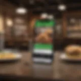 A smartphone displaying Cash App interface with food-related icons