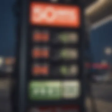 Informative Pump Prices Signage at Gas Station Pump prices signage at gas station