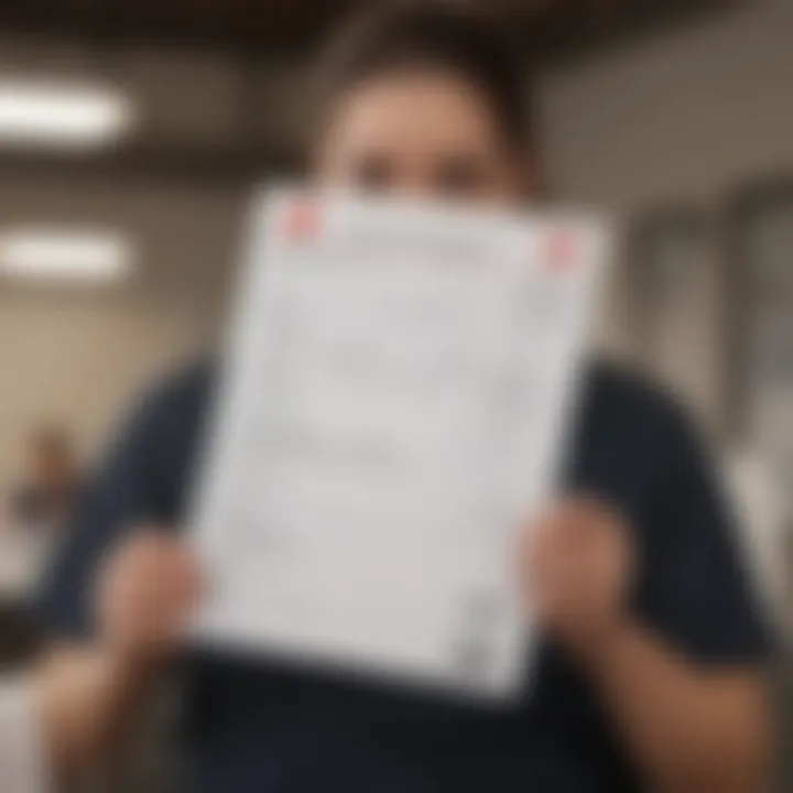 Illustration of a person holding a Safeway job application form