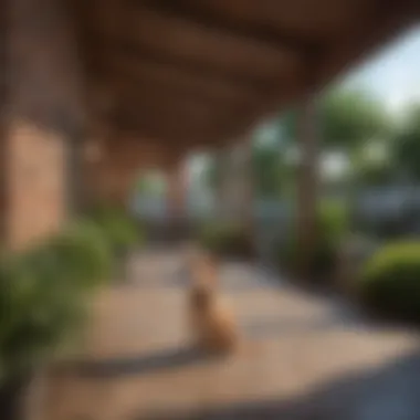 Scenic outdoor patio for pets at a hotel in Galveston