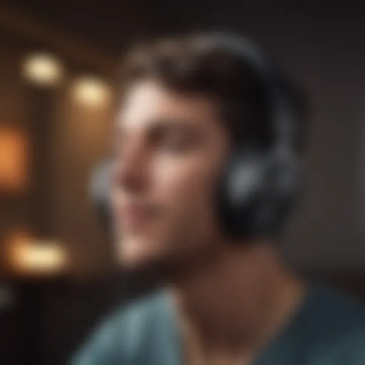 Illustration of a person enjoying music with headphones