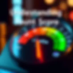 Visual representation of a credit score gauge