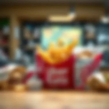 An assortment of food items and promotional codes