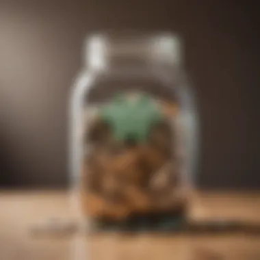 A creative concept of a savings jar filled with coins.