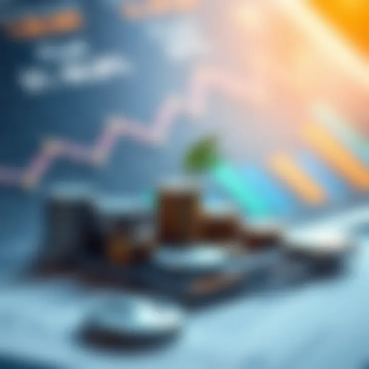 Investment portfolio with financial graphs