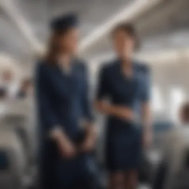 Flight attendant assisting passenger