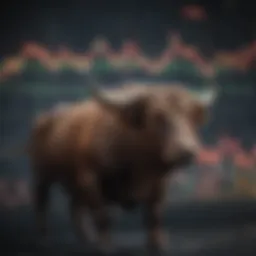 Bull market trend with upward arrows and stock charts