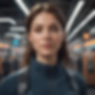Technology's Influence on Gig Economy Futuristic depiction of technology's impact on gig jobs