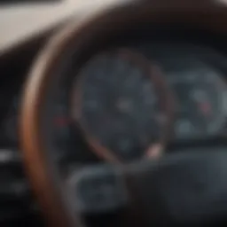 A close-up view of a modern car dashboard displaying various technology features