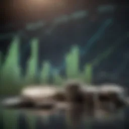 Illustration of a financial graph depicting money market trends