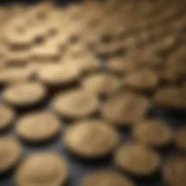 Different types of gold coins displayed together