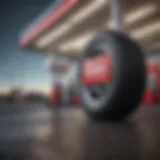 Gas station with discount tire credit card logo