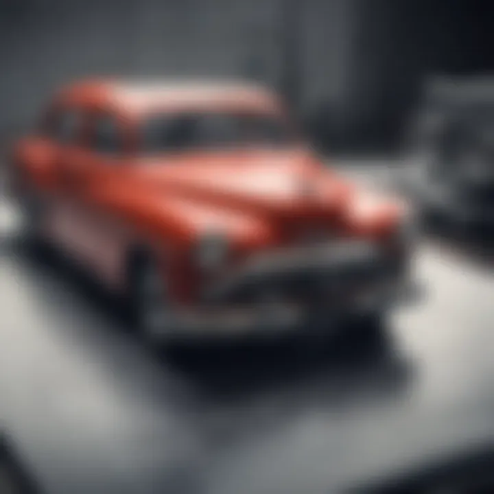 Vintage Car Blueprint Sketch