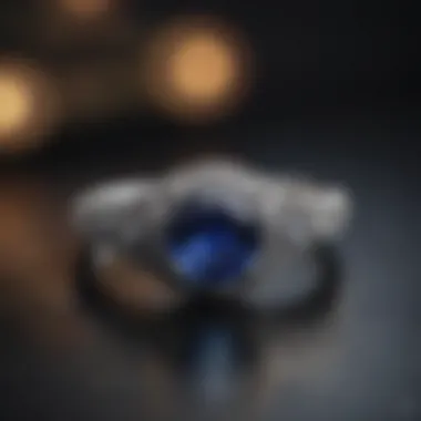 Vintage-inspired sapphire engagement ring with ornate detailing