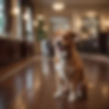 Pet-friendly hotel staff welcoming a furry guest in Galveston