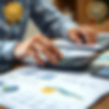 Analyzing Financial Data A calculator and financial documents on a desk
