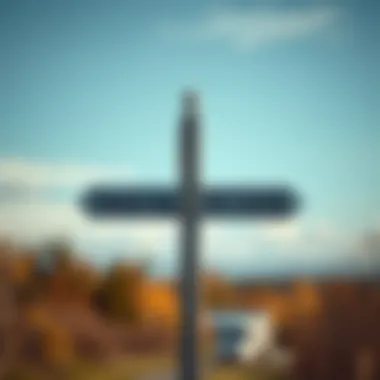 Navigating Financial Decisions A crossroads sign representing different financial paths