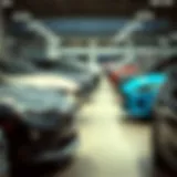 Budget-Friendly Car Selection A collection of budget-friendly cars in a dealership lot