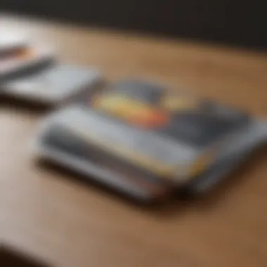 Stack of credit cards on a desk