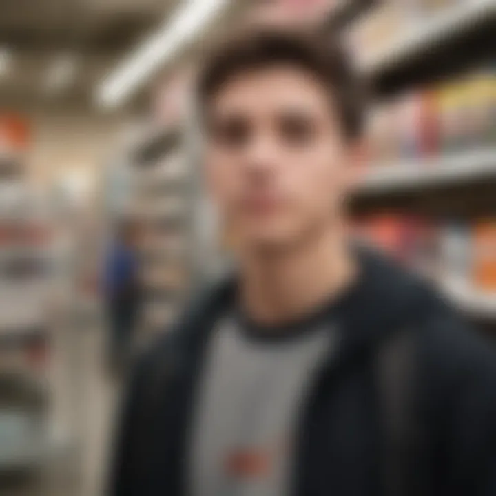 A teenager working part-time at a retail store